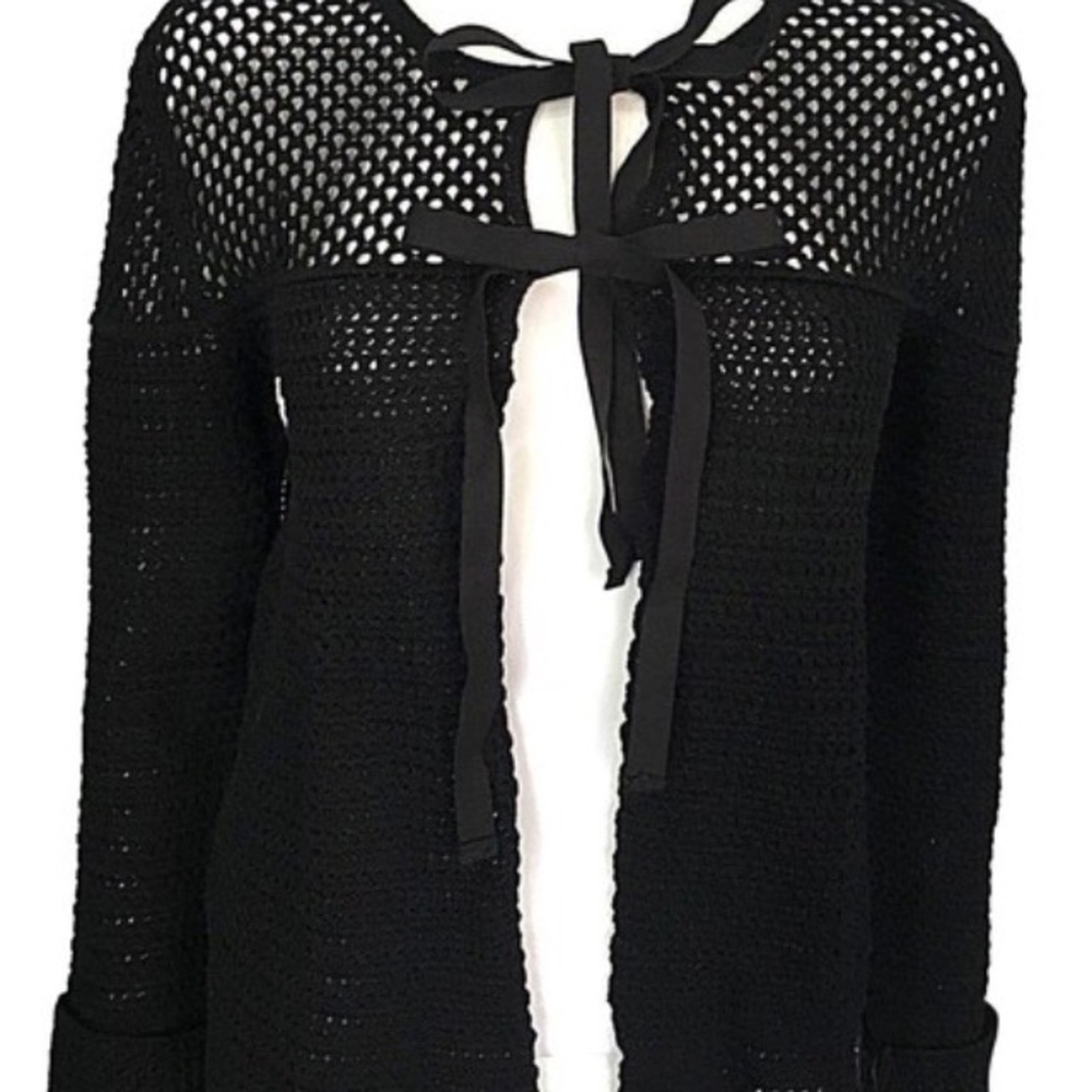 Prada - black crochet cardigan sweater